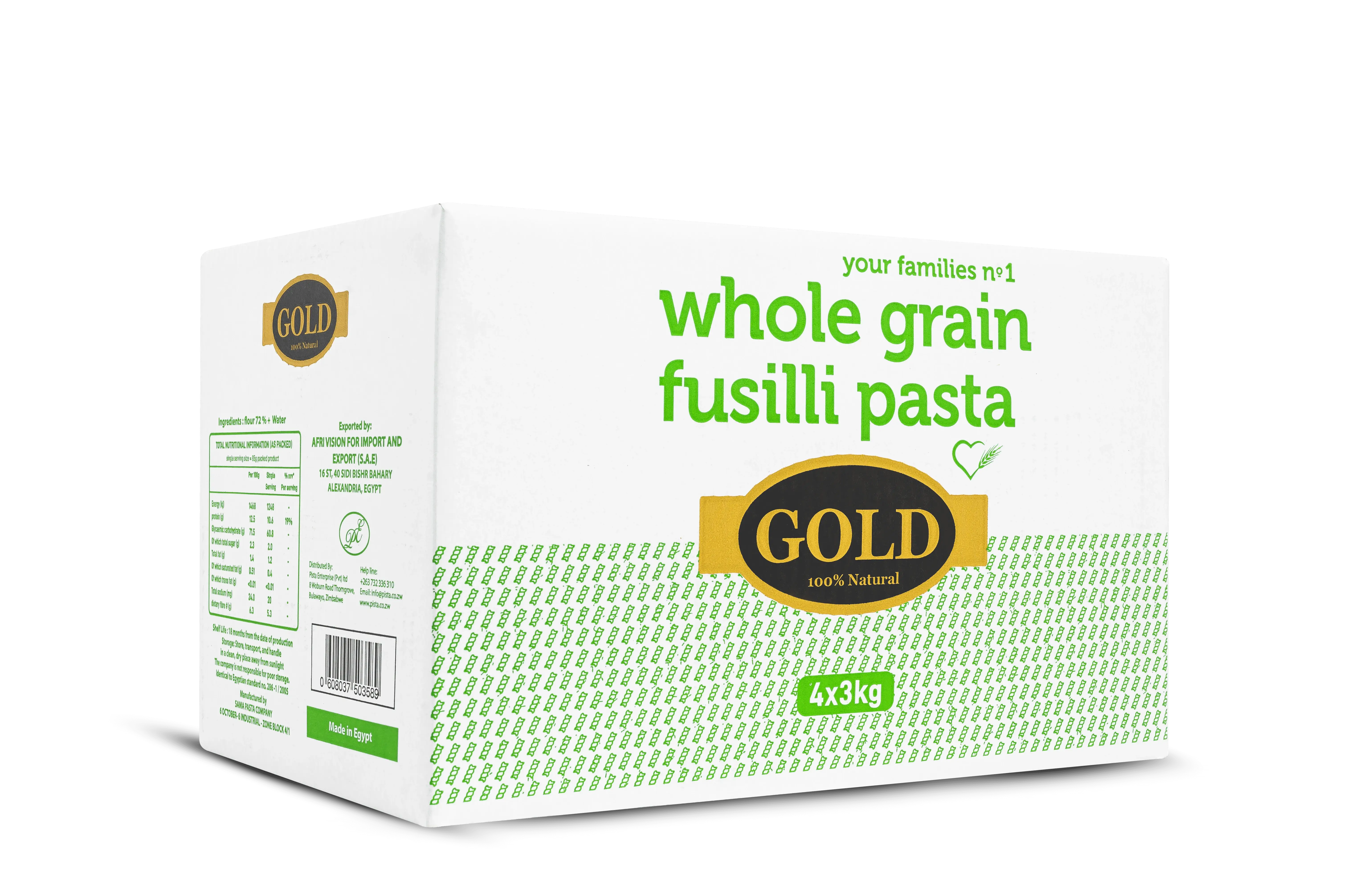 Gold Whole Grain Fusilli